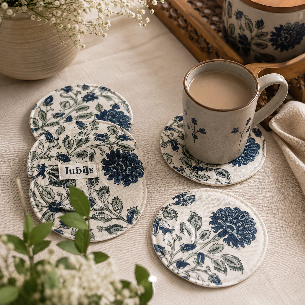 Blue boota coasters (Set Of 6)