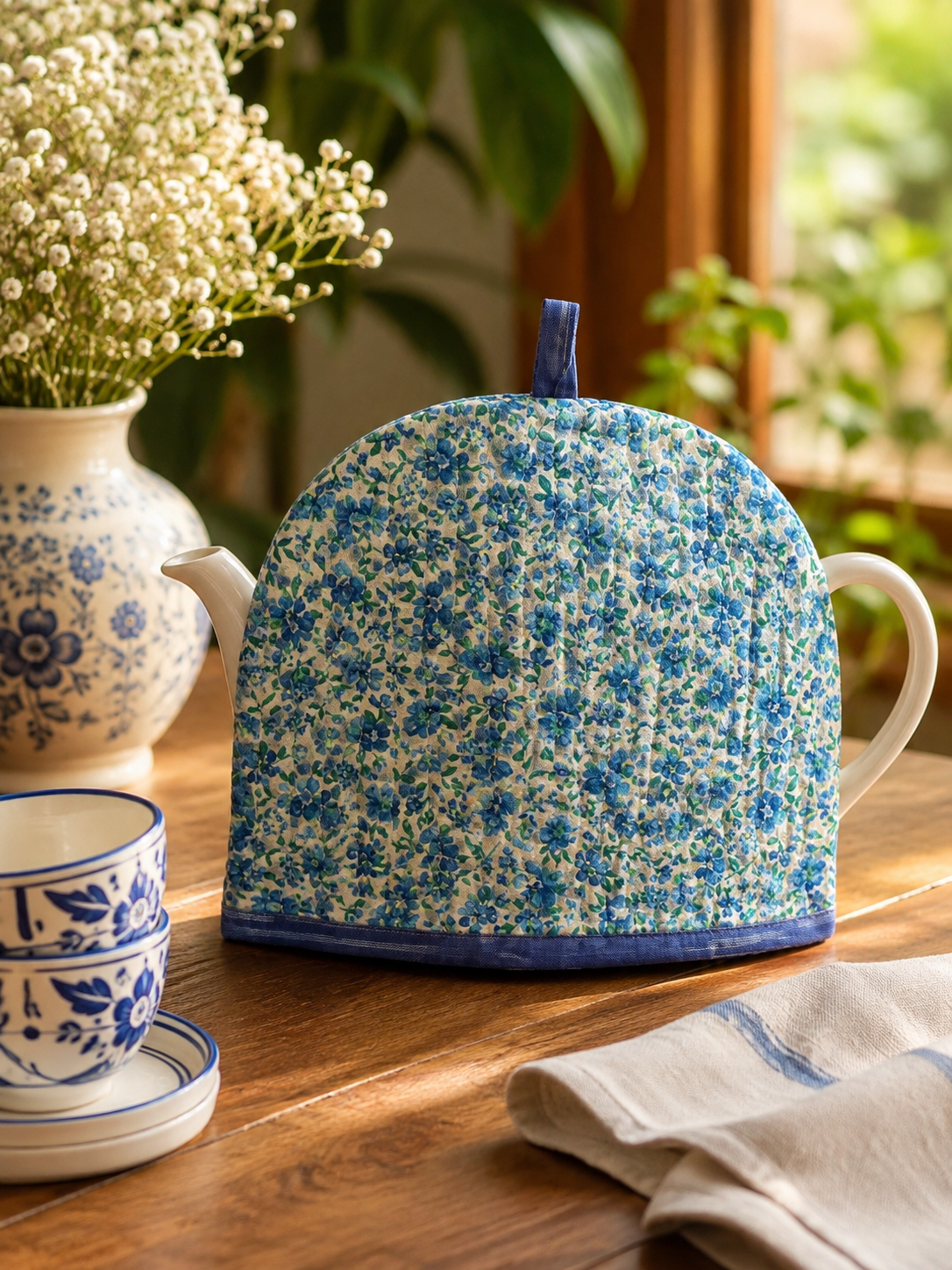 Vintage garden tea cosy